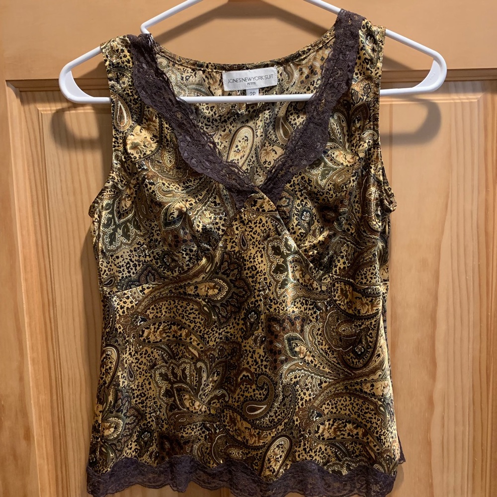 Jones New York paisley print camisole, EUC